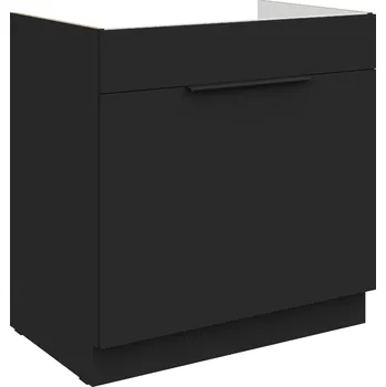 Kuchyňská linka Spodní skříňka pod dřez Siena 80 ZL 1S BB - Premium Box Barva korpusu: Černá, Barva dvířek: Černá