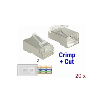 Síťový konektor DeLOCK RJ-45 Crimp+Cut plug Cat.6 STP