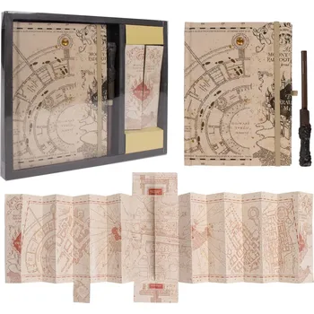 Zápisník Dárkový set psacích potřeb Harry Potter - The Marauder's Map, svítící