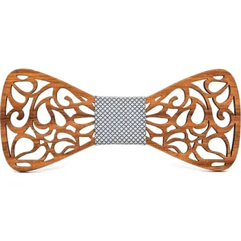 Motýlek Dřevěný motýlek Heinz stříbrný Šedá