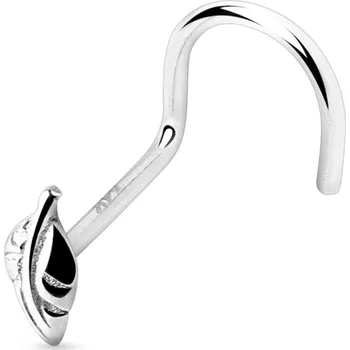 Piercing Šperky4U Zlatý piercing do nosu - lístek, Au 585/1000 - ZL01190-WG