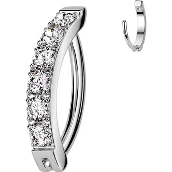 Piercing Šperky4U Piercing do pupíku TITAN, čiré zirkony - TIT1353-C