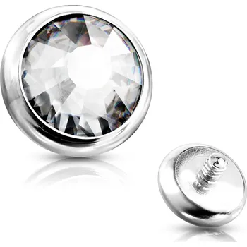 Piercing Šperky4U Ozdobný kamínek k mikrodermálu, průměr 4 mm, - MD018-04C