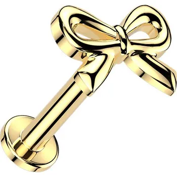 Módní doplněk Šperky4U Zlacená Llabreta / piercing do ucha - mašlička - LB0045GD-1206