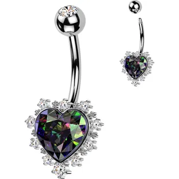 Piercing Šperky4U Piercing do pupíku srdce - WP0098-C