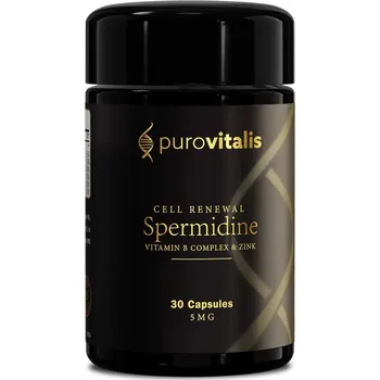 Speciální výživa Puravitalis | Liposomální Spermidine Fusion - 5 mg Obsah: 60 ks pro dlouhověkost, méně vrásek, vitalitu a zdraví - 30 dávek