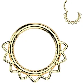 Piercing Šperky4U Zlacený ocelový kruh - helix / cartilage / septum piercing - SG126-GD