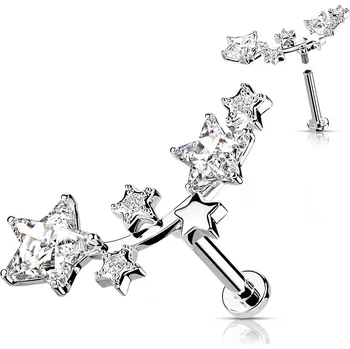 Piercing Šperky4U Piercing do brady - hvězdičky - LB1100ST-1208