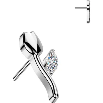 Piercing Šperky4U Ozdobná část k PUSH IN piercingu TITAN, tulipán - TIT1526
