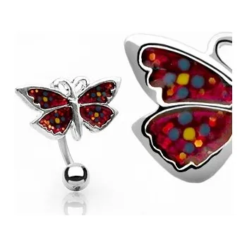 Piercing Šperky4U Piercing do pupíku - motýlek - WP01113