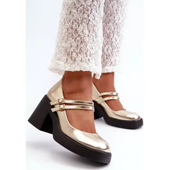 Dámské lodičky Dámské lodičky na podpatku M381 zlaté - Step in style 40