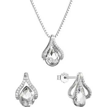 Náušnice Sada šperků se zirkony kapičky 19037.1