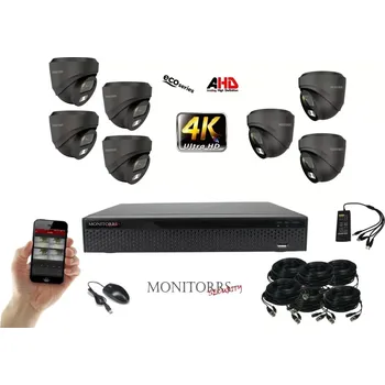 Kompletní kamerový systém Monitorrs Security 4K AHD 7 kamerový set 8 Mpix GDome (6038K7) (Monitorrs Security)