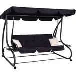 Zahradní houpačka 4-místná, černá SPRINGOS FLORIDA