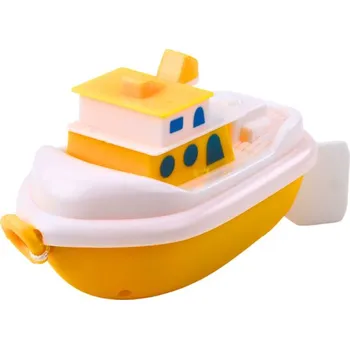 Hračka pro nejmenší Hračka do koupele natahovací loď bílo žlutá mix