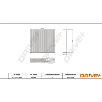 Kabinový filtr Filtr vzduchu v interiéru Dr!ve+ DP1110.12.0038