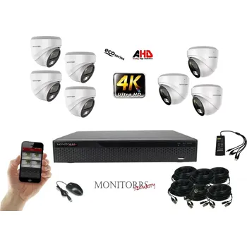 Kompletní kamerový systém Monitorrs Security 4K AHD 7 kamerový set 8 Mpix WDome (6037K7) (Monitorrs Security)