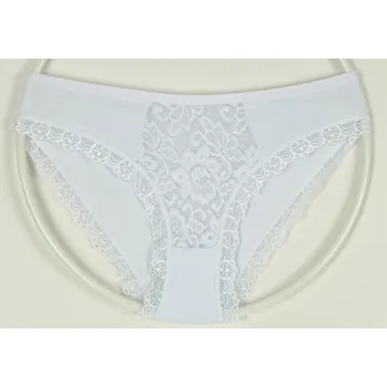Dámské spodní prádlo MEDOOSI Bavlněné kalhotky s krajkou vzor 900 Velikost: M, Barva: bílá