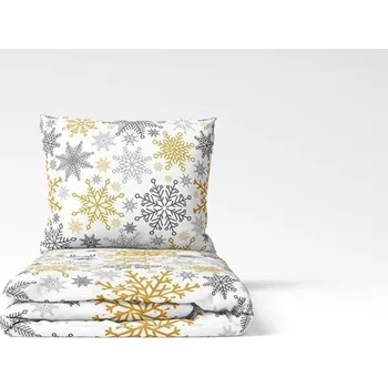 Povlečení Bavlněné povlečení Vločky zlaté