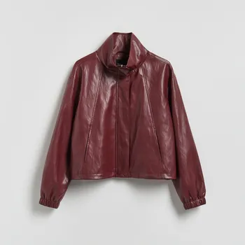 Reserved - Melanžová péřová bunda - bordó - 484IA-53X - 484IA-53X-XS