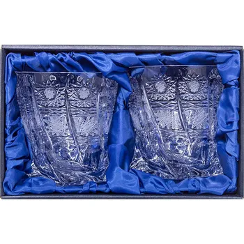 Sklenice Crystalite Bohemia Quadro whisky sklenice 340ml, Klasika Počet sklenic v balení: 2 sklenice v dárkové sadě, Balení: Dárkové balení