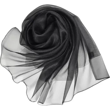 Šála Classic Scarf Slavnostní třpytivá černá šála s hedvábím, společenská šotola nebo přehoz přes šaty přes šaty na ples