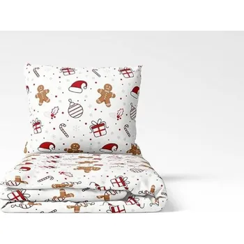 Povlečení Bavlněné povlečení Ozdoby červené 140x200 70x90