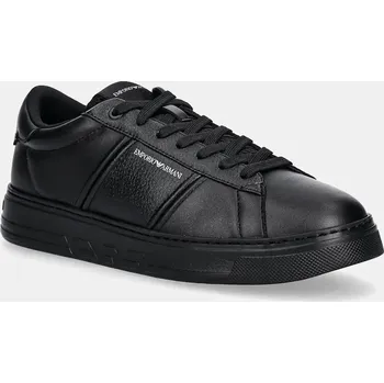 Pánské tenisky Kožené tenisky Emporio Armani EM003701.AF18017.MC005 černá 99X, EUR 45