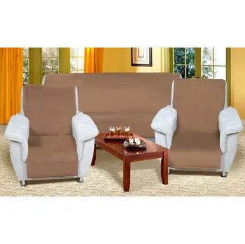 Přehoz na lůžko Souprava Korall micro 3+1+1 Kávová BX12169 - 1ks 150x200, 2ks 65x150 cm