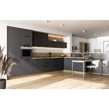 Nábytek HALMAR Sektorová kuchyňská linka VENTO dub craft/antracyt