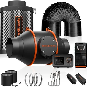 potrubní ventilátor Spider Farmer 102mm Inline Ventilátor 348m³/h, programovatelný regulátor