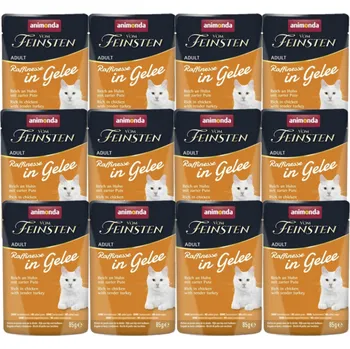Krmivo pro kočku ANIMONDA Vom Feinsten Raffinesse kuře s krůtím masem v rosolovité omáčce 12x85g