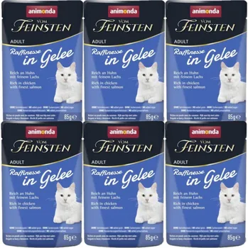 Krmivo pro kočku ANIMONDA Vom Feinsten Raffinesse kuře se lososem v rosolovité omáčce 6x85g