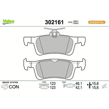 Brzdová destička Sada brzdových destiček, kotoučová brzda VALEO 302161