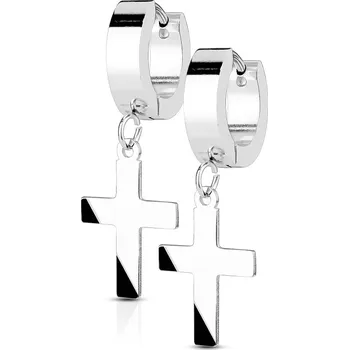 Šperk Šperky4U Ocelové náušnice - křížky - OPN1398-ST