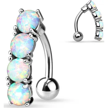 Piercing Šperky4U Piercing do pupíku opály světlé - WP01315-OP17