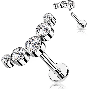 Piercing Šperky4U Piercing do brady se zirkony - LB1113ST-1208