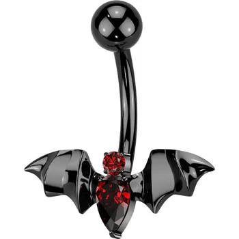 Piercing Šperky4U Černý piercing do pupíku netopýr - TITAN - TIT1560-K