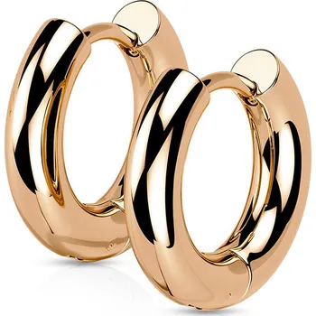 Náušnice Šperky4U Zlacené ocelové náušnice kroužky 16mm - OPN1923RD-16