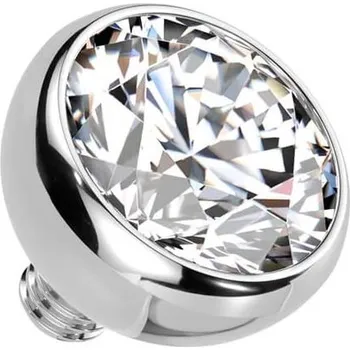 Piercing Šperky4U Náhradní kulička s kamínkem TITAN, závit 1,6 mm, 5mm, barva: čirá - TIT1345-05C