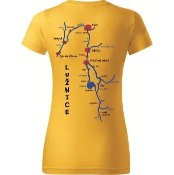 Dámské oblečení DOBRÝ TRIKO Dámské tričko s potiskem Lužnice Barva: Žlutá, Velikost: M