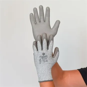 Pracovní rukavice Ochranné rukavice, šedá, HPPE, velikost XXL, odolné proti proříznutí, PU dlaň, 1 pár, SF0251-11