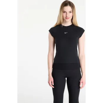 Dámské tričko Top Nike Sportswear Chill Knit Women's Tight Short-Sleeve Ribbed Top Black/ Sail XL