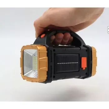 kempingová lampa Zaparkorun Solární dobíjecí ruční svítilna se solárním panelem GL-2289 - zlatá