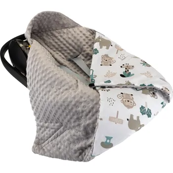 Zavinovačka Bomimi Zavinovací deka do autosedačky minky Pojízdná zoo/šedá