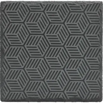 Břidlicový tác čtverec s motivem krychliček