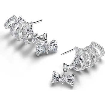 Módní doplněk PANDORA náušnice Bridgerton Třpytivá mašle