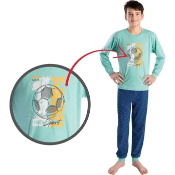 Chlapecké pyžamo Chlapecké pyžamo Betty Mode FOOTBALL limetkové