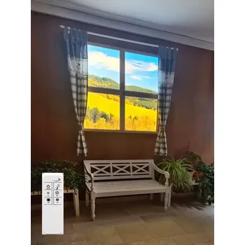 Dekorativní svítidlo Dekorativní LED svítidlo - motiv falešné okno - sada 4 LED panelů - stmívatelné provedení (včetně montážních dřevěných rámečků a příslušenství) (Včetně montážních dřevěných rámečků a příslušenství)