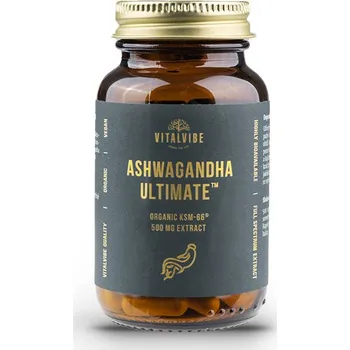 Přírodní produkt Vitalvibe Ashwagandha Ultimate BIO KSM-66® 500 mg extrakt, 60 kapslí